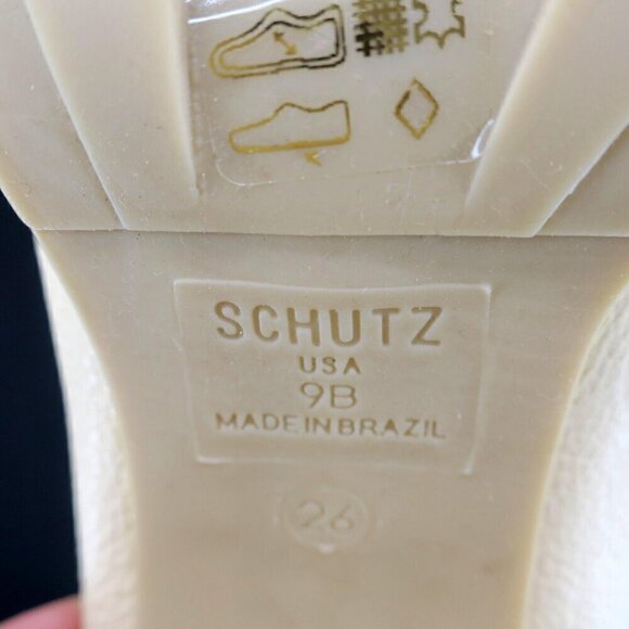 Schutz Zhara Nude Lace Up Lug Sole Block High Heel Combat Moto Ankle Bootie 9B - Picture 6 of 6